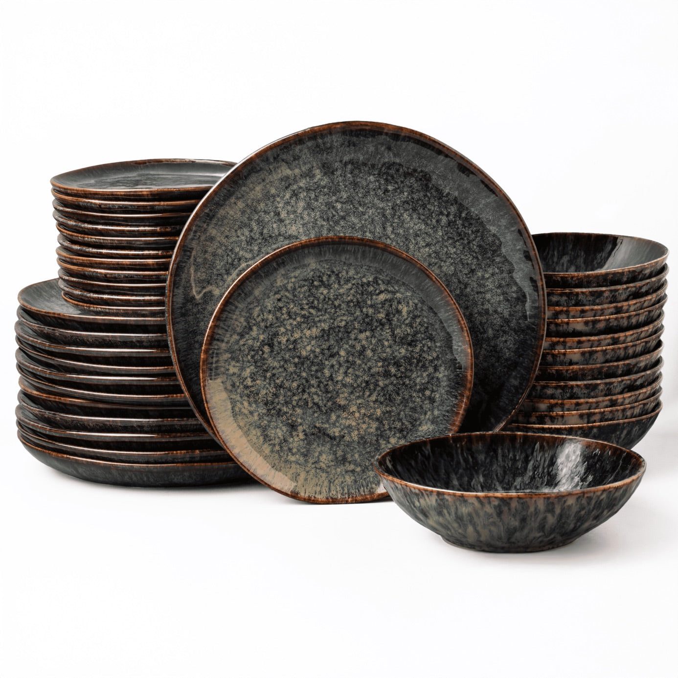 Serwis obiadowy Kasai żółto-zielony yezey