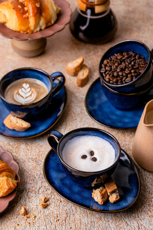 Serwis kawowy Uminami niebieski yezey