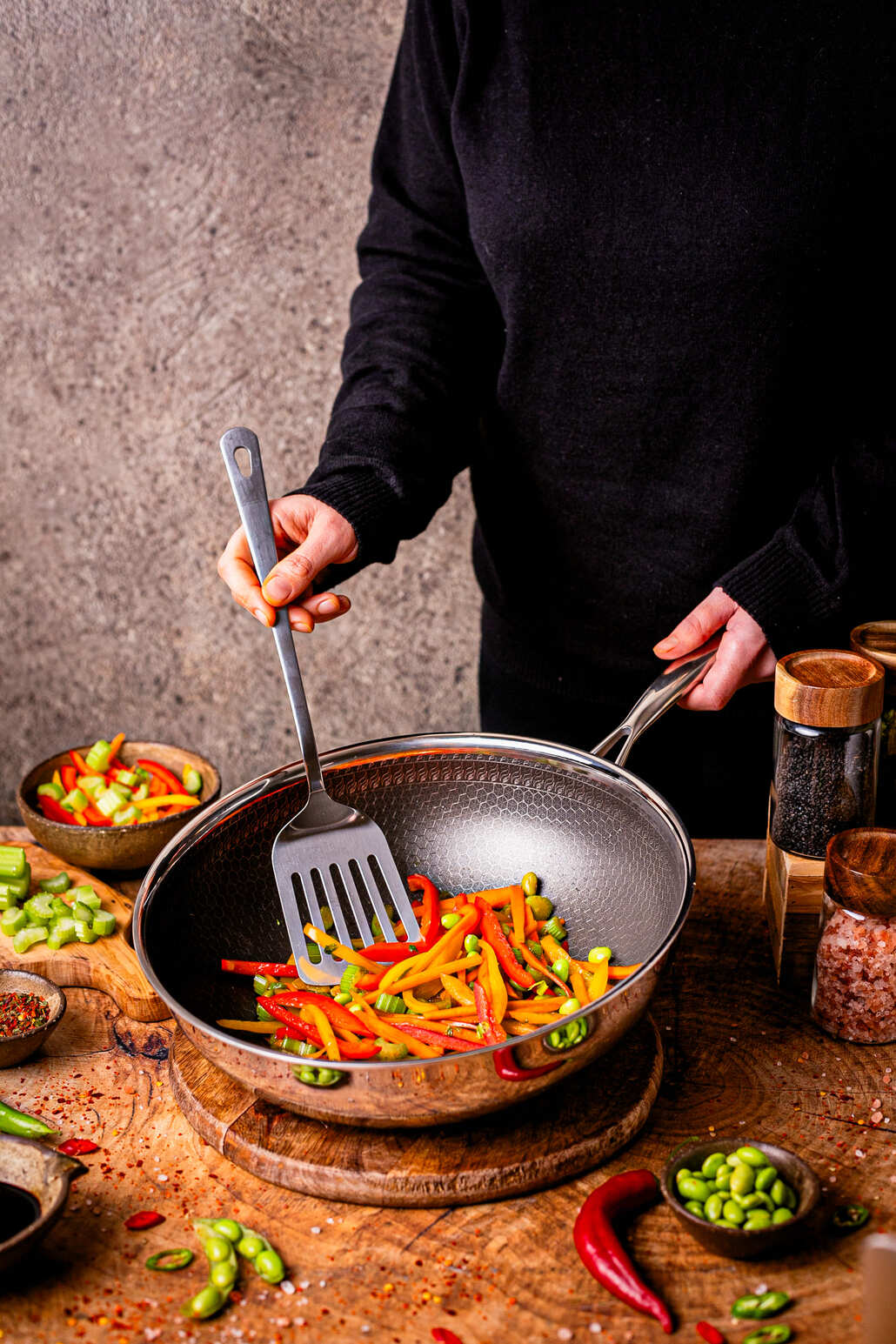 Profesjonalna patelnia wok 30 cm na indukcje yezey patelnia stalowa zestaw patelni patelnia z pokrywką patelnia ze stali nierdzewnej na indukcje do zmywarki