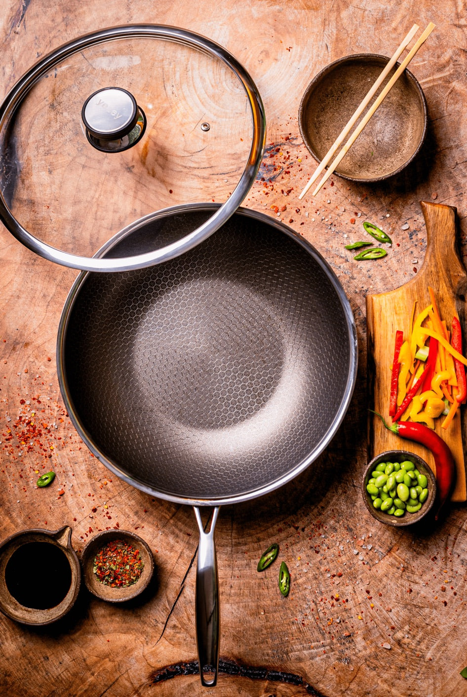 Profesjonalna patelnia wok 30 cm na indukcje yezey patelnia stalowa zestaw patelni patelnia z pokrywką patelnia ze stali nierdzewnej na indukcje do zmywarki
