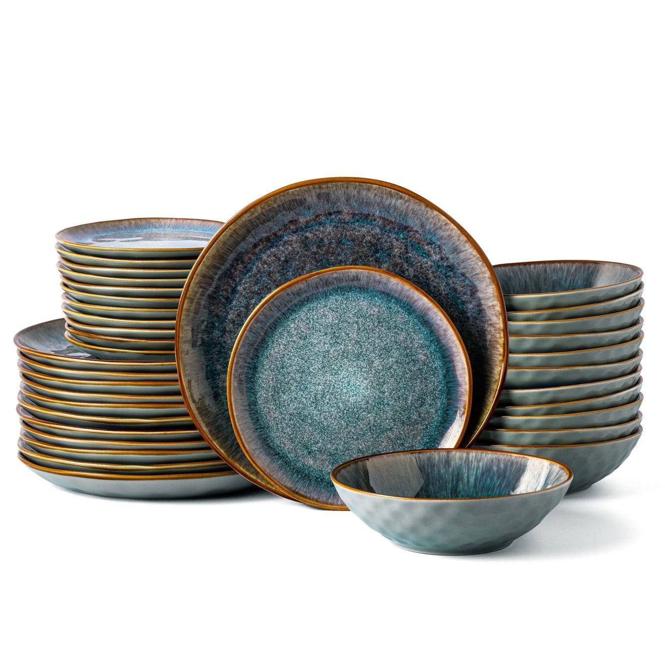 Serwis obiadowy Aokari niebiesko-biały yezey