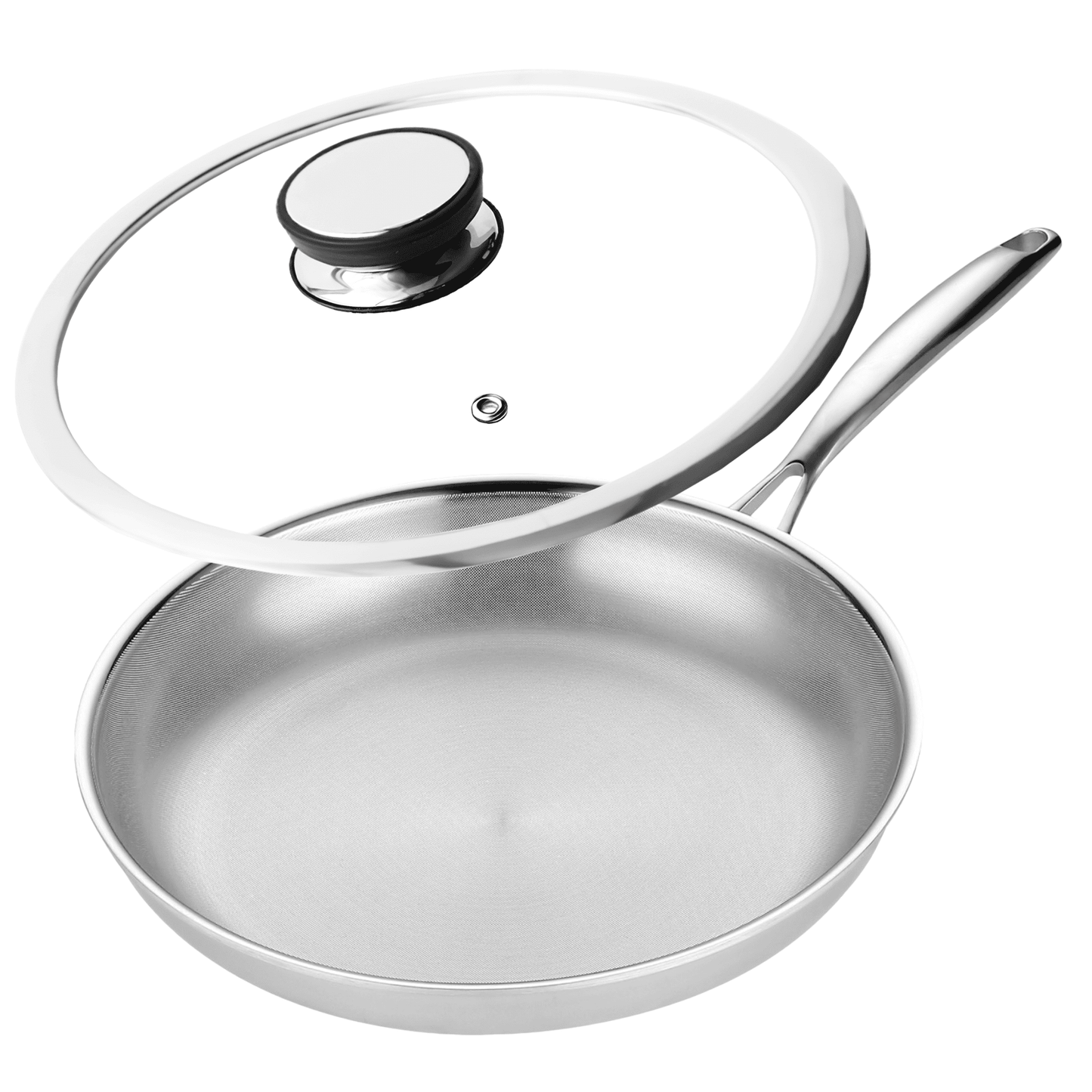 Profesjonalna patelnia indukcyjna stalowa Amitsu 28 cm Profesjonalny zestaw patelni na indukcje yezey patelnia stalowa zestaw patelni patelnia z pokrywką patelnia ze stali nierdzewnej na indukcje do zmywarki