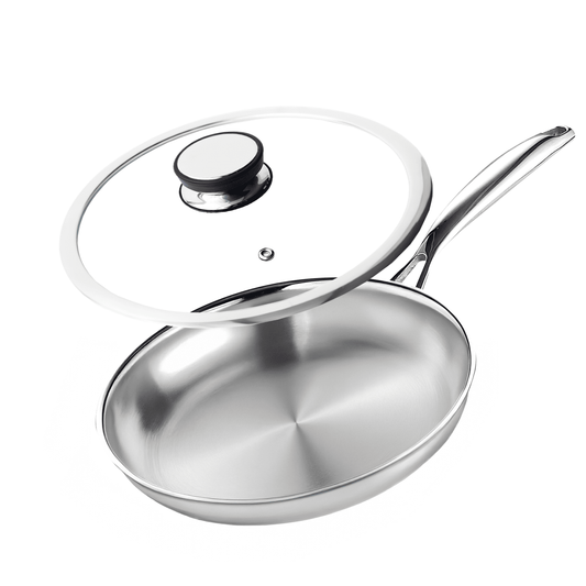 Profesjonalna patelnia indukcyjna stalowa Hikari 24 cm Profesjonalny zestaw patelni na indukcje yezey patelnia stalowa zestaw patelni patelnia z pokrywką patelnia ze stali nierdzewnej na indukcje do zmywarki