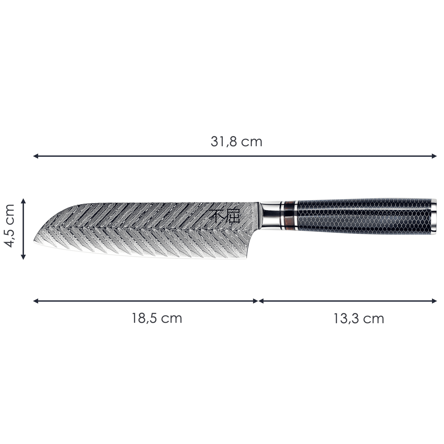 Japońska stal VG-10 Nóż Santoku Fukutsu yezey