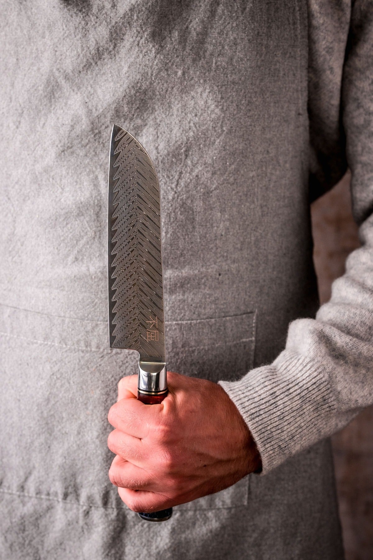 Japońska stal VG-10 Nóż Santoku Fukutsu yezey