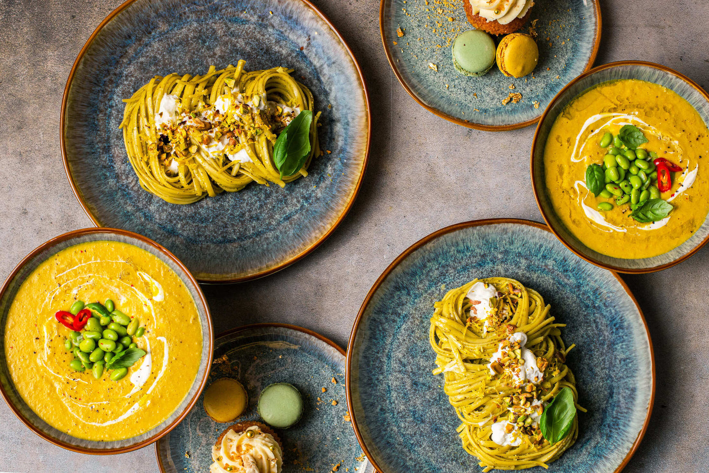 Serwis obiadowy Aokari niebiesko-biały yezey