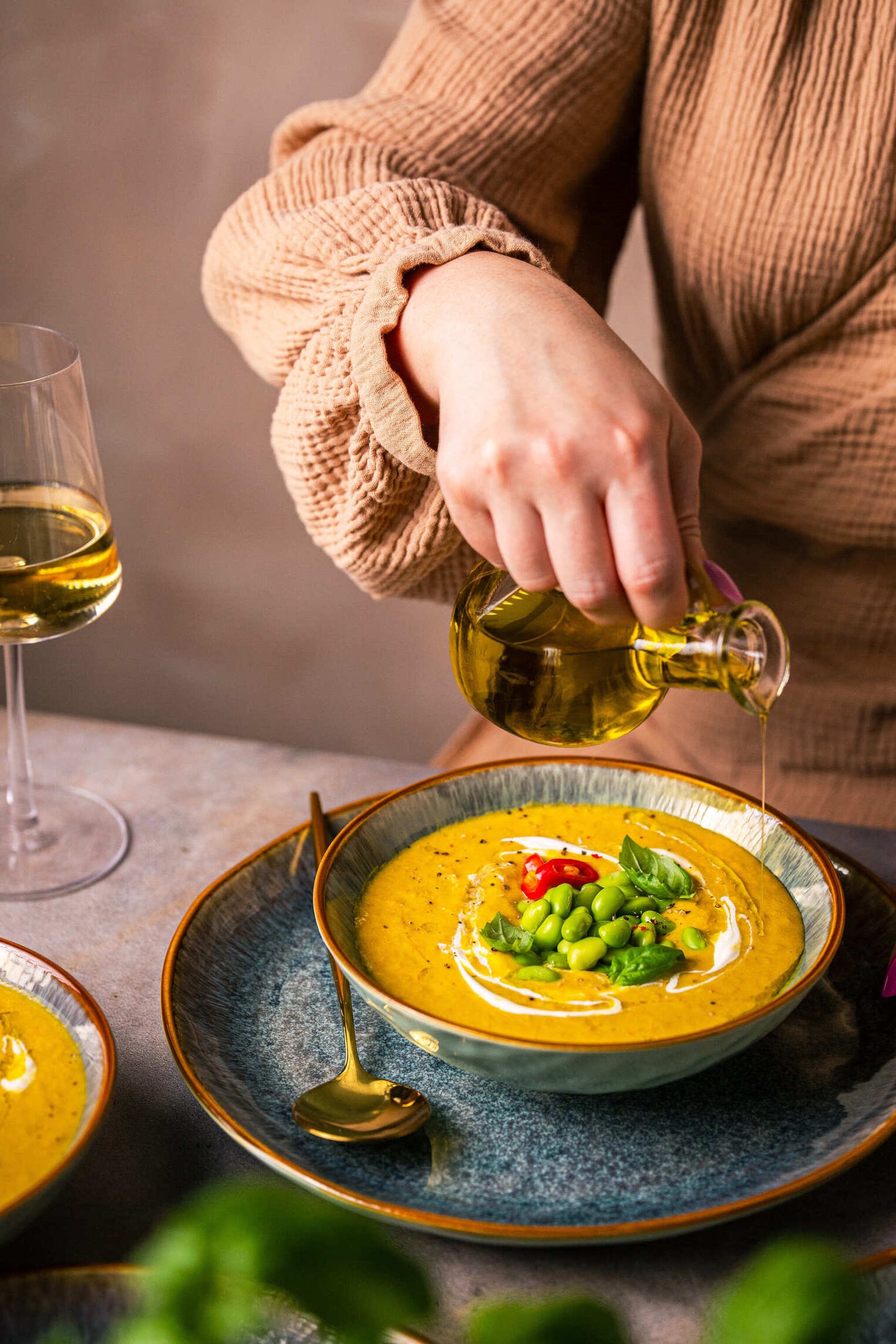 Serwis obiadowy Aokari niebiesko-biały yezey