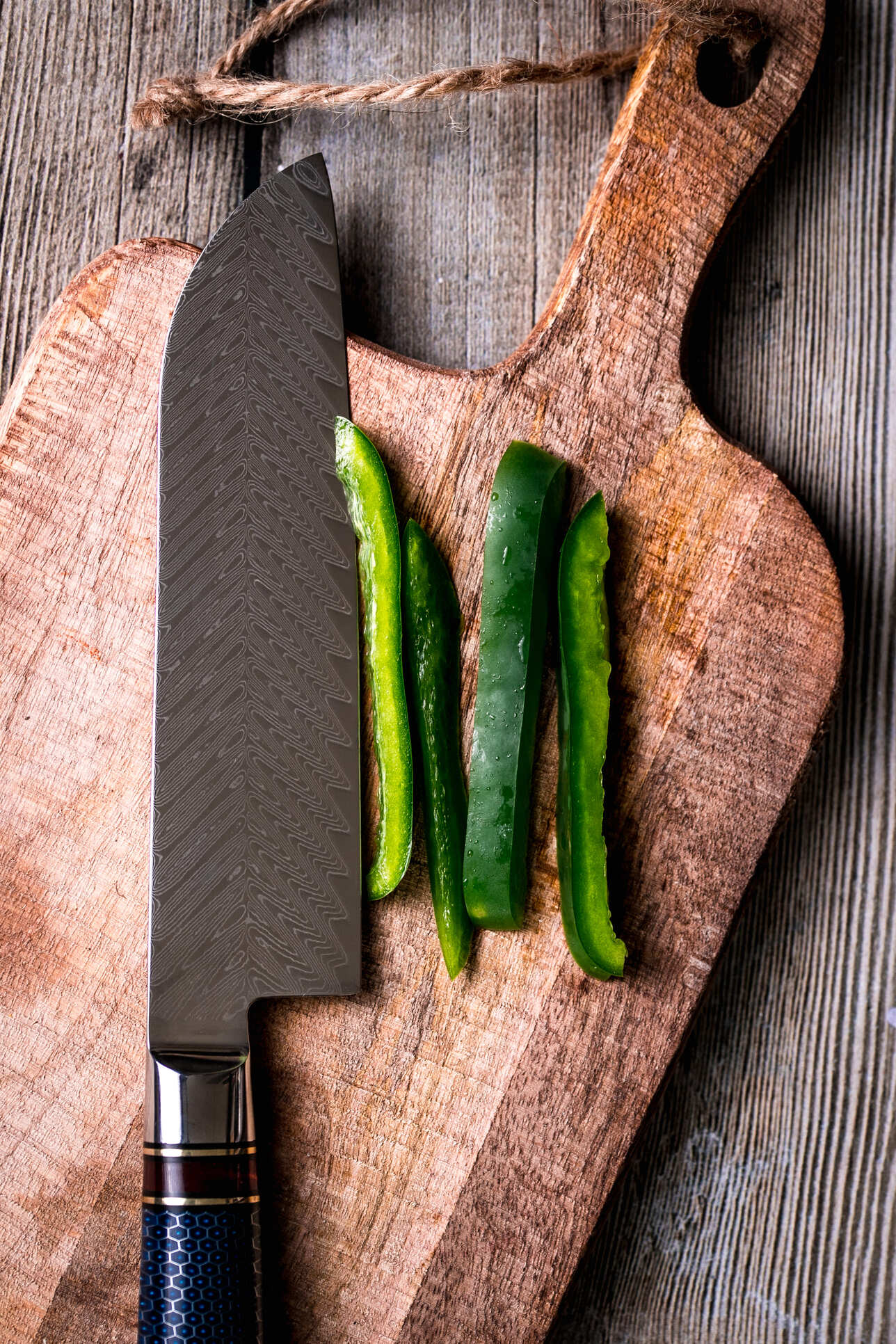 Japońska stal VG-10 Nóż Santoku Fukutsu yezey